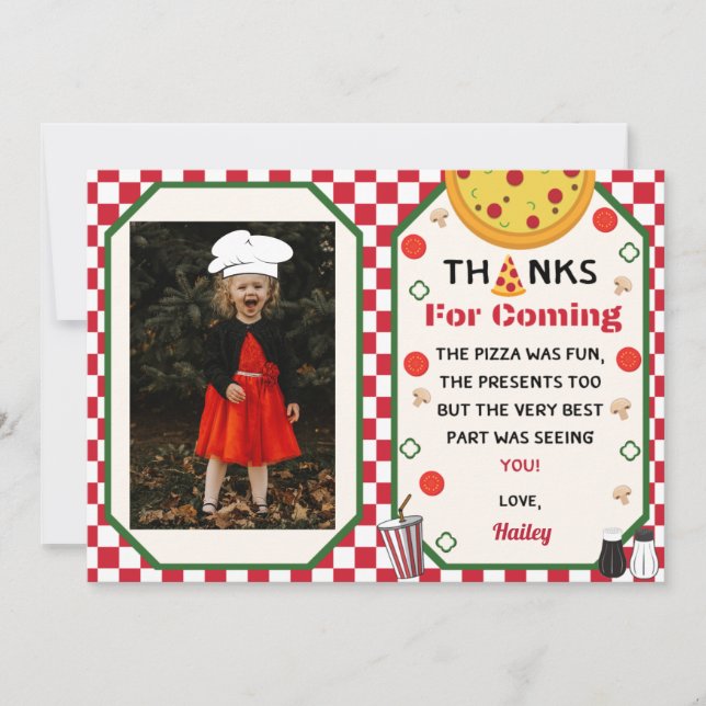 Pizza Födelsedagsfest Photo Tack (Framsida)