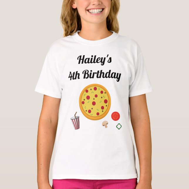 Pizza Födelsedagsfest T-Shirt (Framsida)