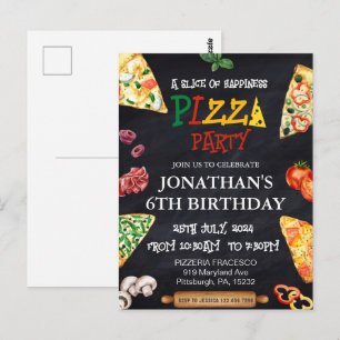 Pizza födelsedagsfest vykort