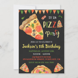 Pizza-födelsedagsinbjudan - italiensk födelsedagsf inbjudningar
