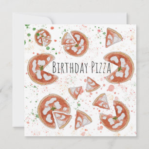 Pizza-födelsedagskort Julkort