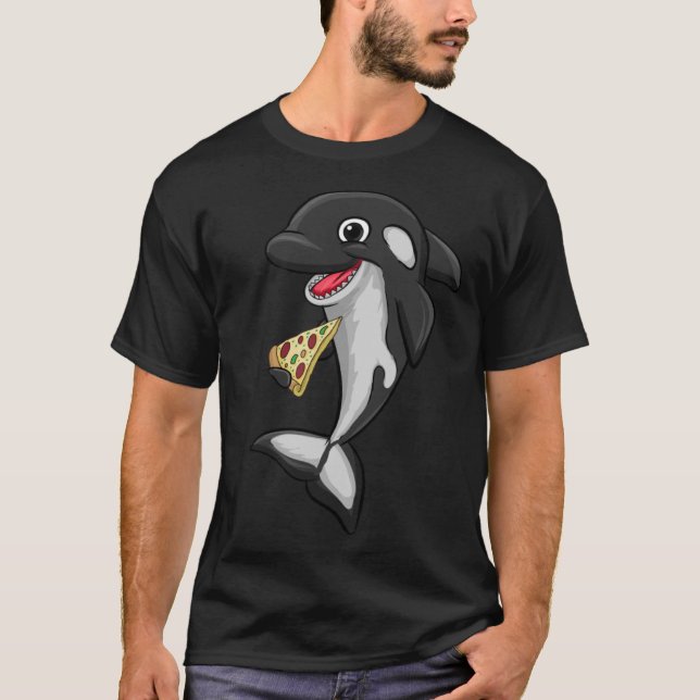 Pizza Food Kärlek Killer Whale Orca Animal Women T Shirt (Framsida)