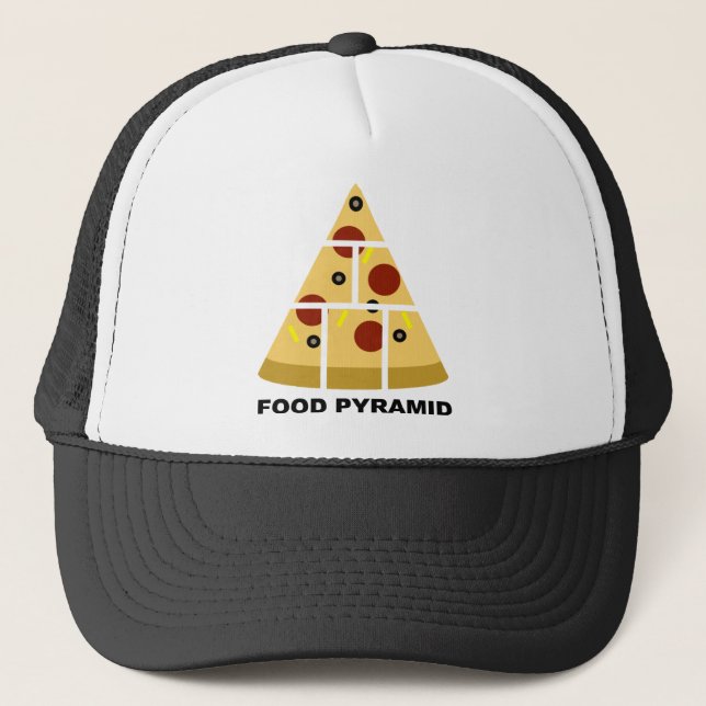 Pizza Food Pyramid Funny Boll Cap-Truckerkeps Keps (Framsida)