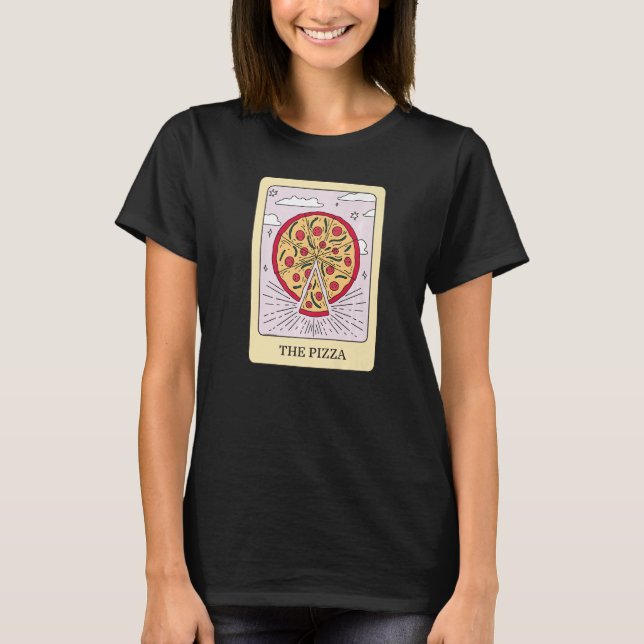 Pizza Foodie Tarot Card Pizza Fortune Teller T Shirt (Framsida)
