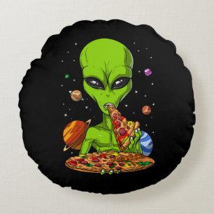 Pizza för Alien Emission Space Rund Kudde