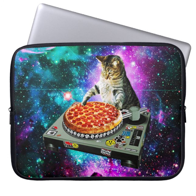 Pizza för utrymmedj-katt laptop fodral (Framsidan)