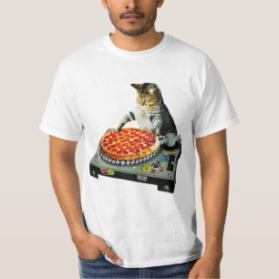 Pizza för utrymmedj-katt t shirt