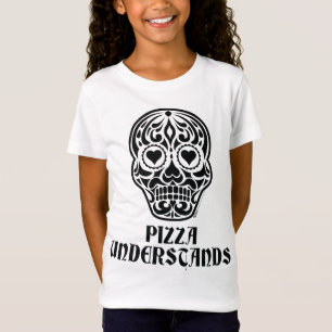 Pizza förstår Sugar Heart Skull Anti alla hjärtans T Shirt