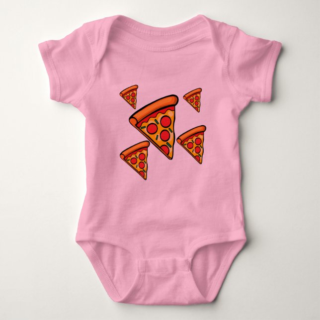 Pizza Fredag Design - Baby Jersey Bodykostym T Shirt (Framsida)