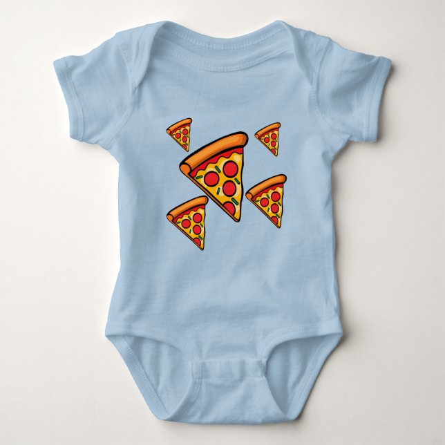 Pizza Fredag Design - Baby Jersey Bodykostym T Shirt (Framsida)