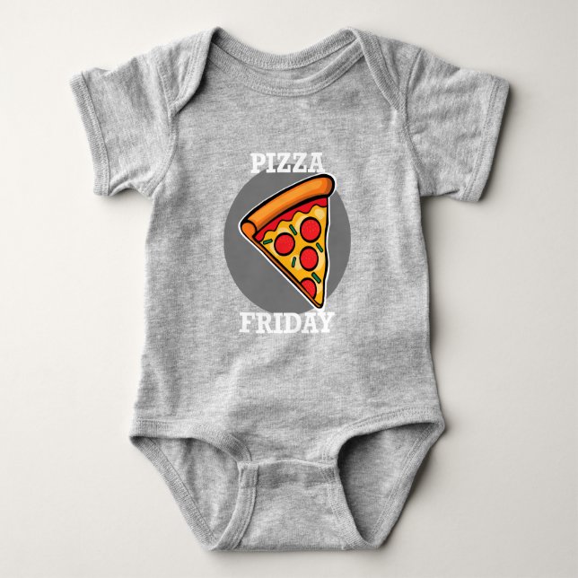 Pizza Fredag Design - Baby Jersey Bodykostym T Shirt (Framsida)
