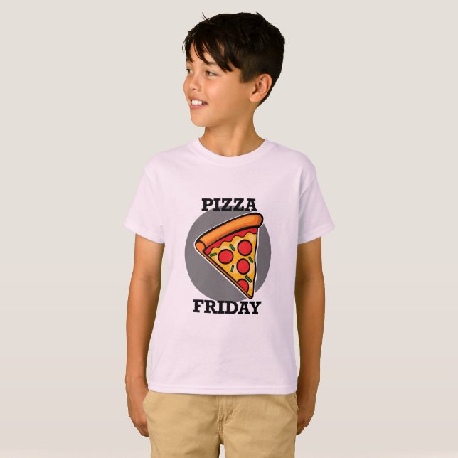 Pizza Fredag design - Bards grundläggande T-Shirt (Hel framsida)