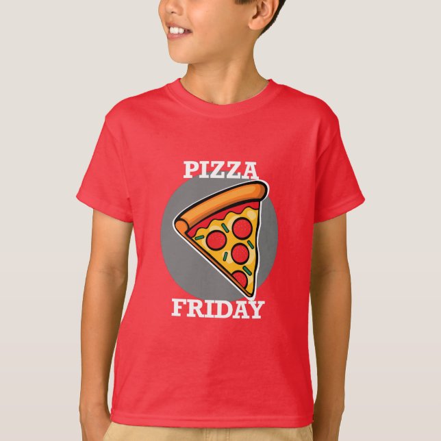 Pizza Fredag design - Bards grundläggande T-Shirt (Framsida)