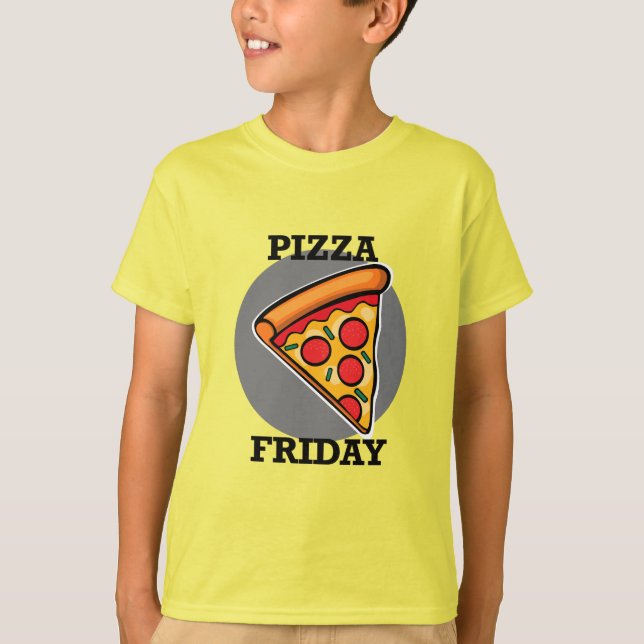 Pizza Fredag design - Bards grundläggande T-Shirt (Framsida)