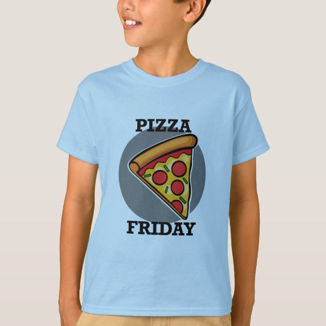 Pizza Fredag design - Bards grundläggande T-Shirt (Framsida)