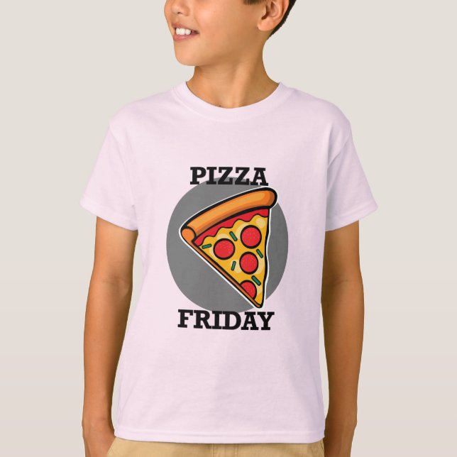Pizza Fredag design - Bards grundläggande T-Shirt (Framsida)