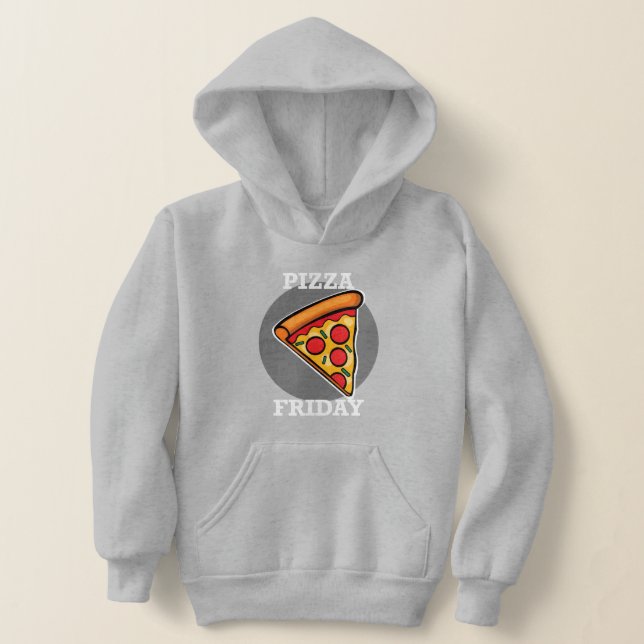 Pizza Fredag Design - Kids'Pullover Hoodie T Shirt (Laydown)