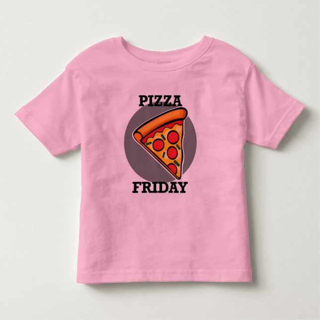 Pizza Fredag Design - Småbarn Bra Jersey T-Shirt (Framsida)