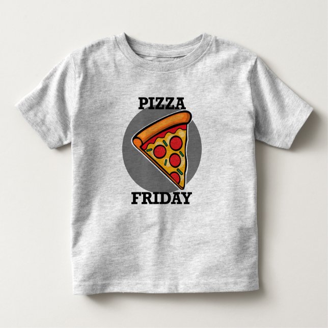 Pizza Fredag Design - Småbarn Bra Jersey T-Shirt (Framsida)
