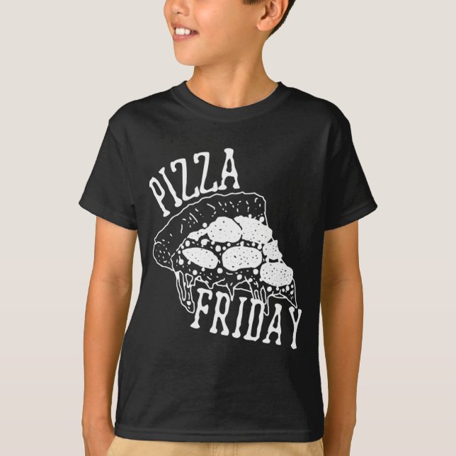Pizza Fredag Funny Pizza Party Night T Shirt (Framsida)