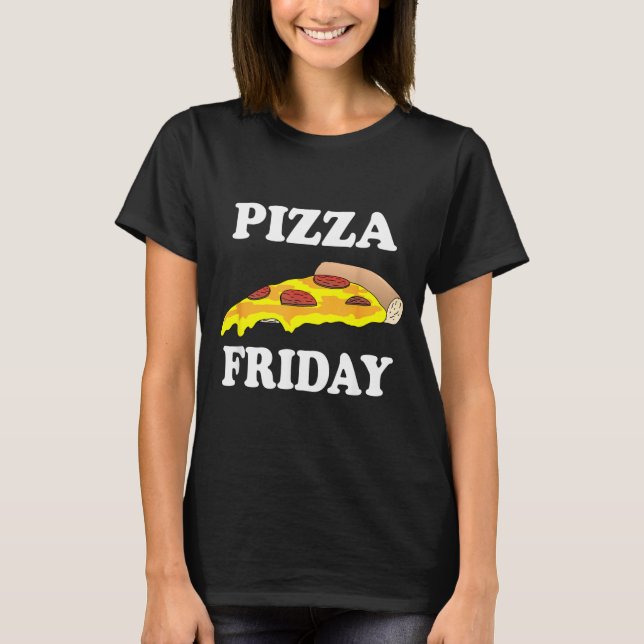Pizza fredag - Rollig t-shirt (Framsida)