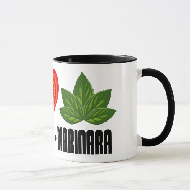 Pizza Fredstecken Tomato Heart och Basil Lövs Mugg (Höger)