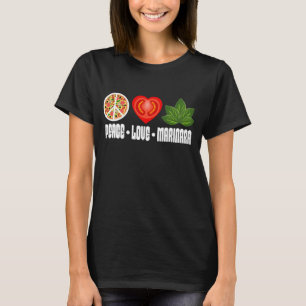 Pizza Fredstecken Tomato Heart och Basil Lövs T Shirt