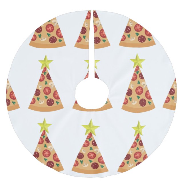 pizza ful julgran roligt julgransmatta borstad polyester (Framsidan)