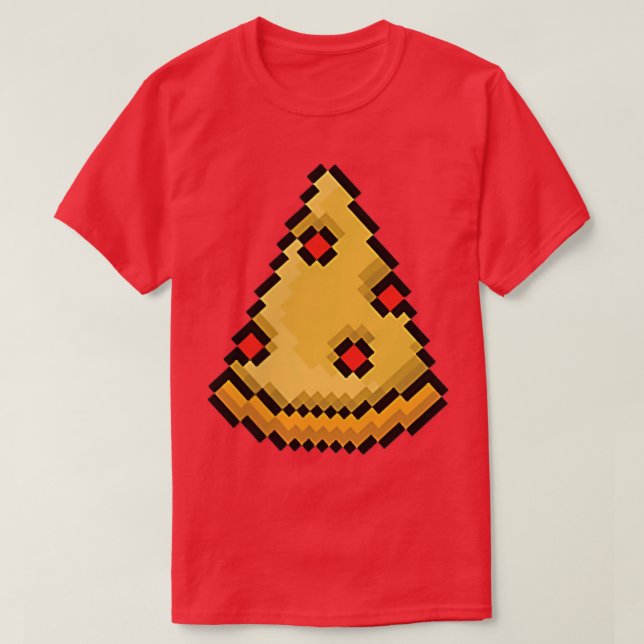 Pizza Funny Fast Food Piel Art Video Gamer-spel T Shirt (Design framsida)