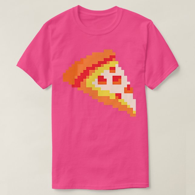 Pizza Funny Fast Food Pixel Art Video Gamer-spel T Shirt (Design framsida)