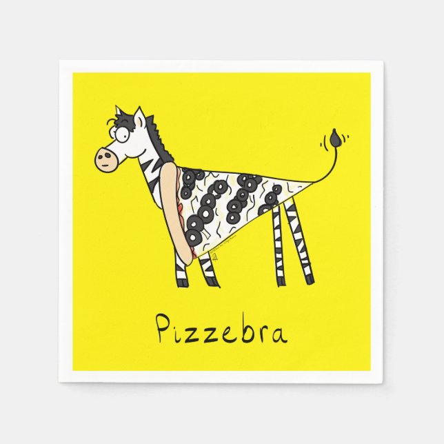 Pizza Funny Kids Zebra Pappersservett (Framsidan)