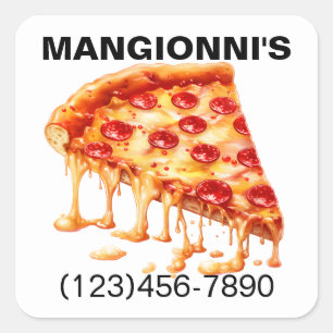 PIZZA FYRKANTIGT KLISTERMÄRKE