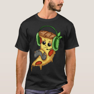 Pizza Gamer Kärlek spelar upp videospel Funny-styr T Shirt