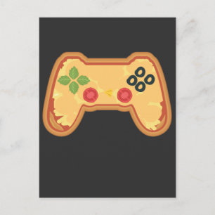 Pizza Gaming Controller Fast Food Gamer Vykort