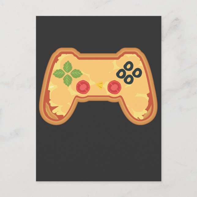 Pizza Gaming Controller Fast Food Gamer Vykort (Framsida)