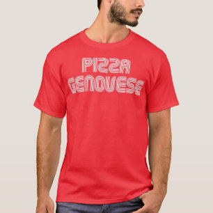 Pizza Genovese Food Älskare Retro 70s 80-tal T Shirt