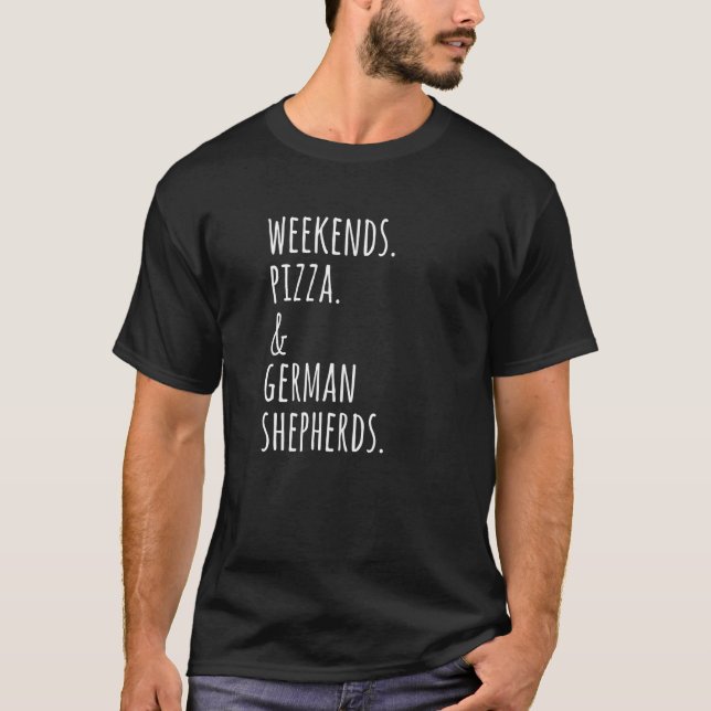 Pizza German Shepherd T Shirt (Framsida)