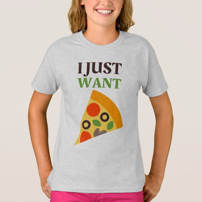 Pizza Girls' Hanes TAGLESS® T-Shirt (Framsida)