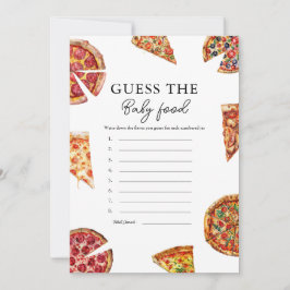 Pizza gissar att spelkortet Baby Food Baby Shower Inbjudningar