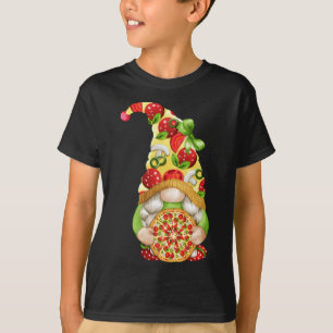 Pizza Gnome Cute Pizza Mönster Funny Gnomie T Shirt