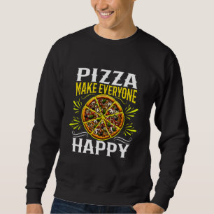 pizza gör alla lycklig lång ärmad tröja