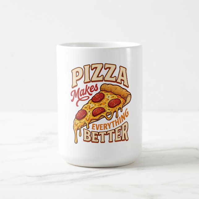 Pizza Gör Allt Bättre Kaffemugg (Center)