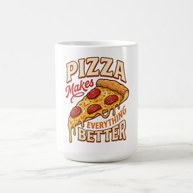 Pizza Gör Allt Bättre Kaffemugg (Center)