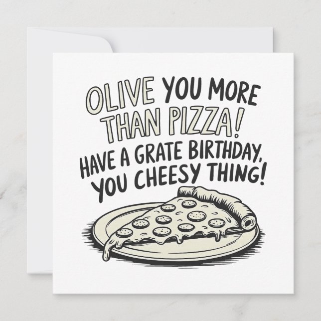Pizza Grattis på födelsedagen Kort (Framsida)