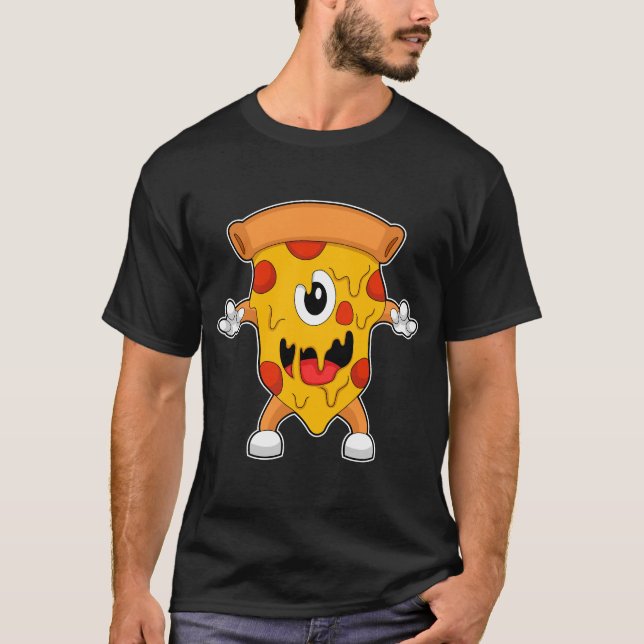 Pizza Halloween T Shirt (Framsida)