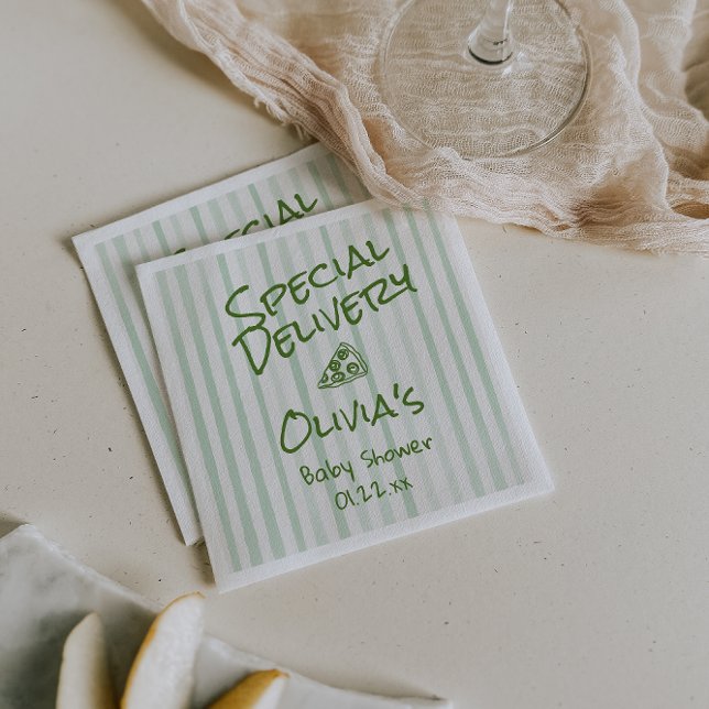 Pizza Hand plockade Grönt Speciell leveransprogram Pappersservett (Skapare uppladdad)