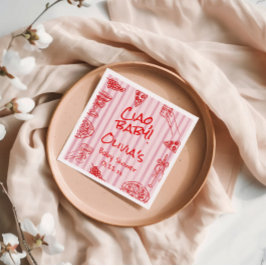 Pizza Hand plockade Red Lila Ciao Baby Shower Napk Pappersservett