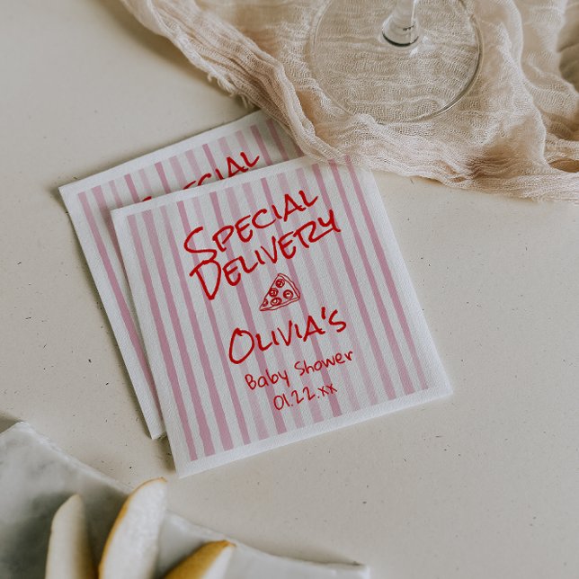 Pizza Hand plockade Red Speciell Delivery Shower Pappersservett (Skapare uppladdad)