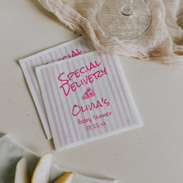 Pizza Hand plockade Rosa Speciell Delivery Baby Sh Pappersservett