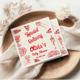 Pizza Hand plockade Speciell Delivery Baby Shower Pappersservett
